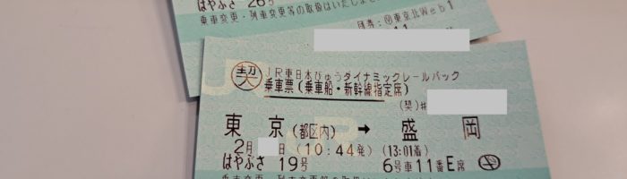 JR東日本びゅうダイナミックレールパックは乗車券の変更はできません